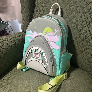 Loungefly jaws glow in the dark shark mini backpack NEW